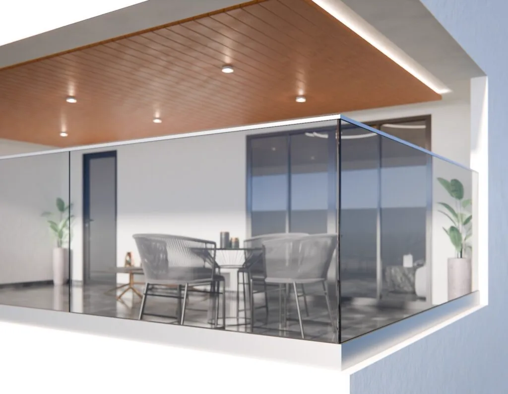 Render de vivienda con baranda FortCorp